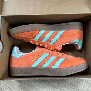 New Adidas Gazelle Indoor Shoes Sneakers Easy Orange Mint Gum Womens 6.5